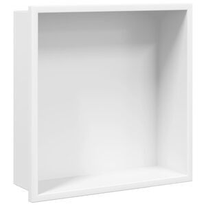 vidaXL brusehylde 32x32x9 cm rustfrit stil b&oslash;rstet mat hvid