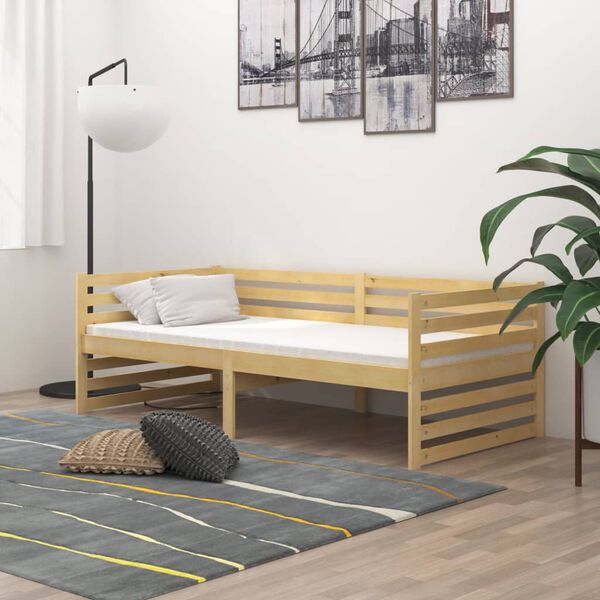 vidaXL daybed med madras 90x200 cm massivt fyrretr&aelig;