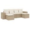 vidaXL sofas&aelig;t til haven 6 dele med hynder polyrattan beige