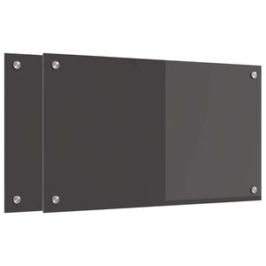vidaXL K&oslash;kkenbacksplash 2 pcs M&oslash;rkegr&aring; 70 x 40 cm h&aelig;rdet glas