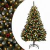 vidaXL Kunstigt Hinged Juletr&aelig; 120 cm 150 LED'er Varm hvid st&aring;l