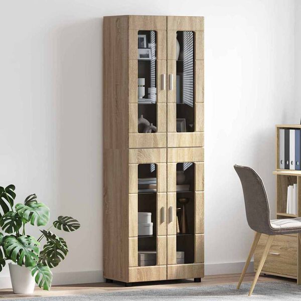 vidaXL Highboard FLORIN Sonoma eg 60 x 35 x 182 cm Konstrueret tr&aelig;
