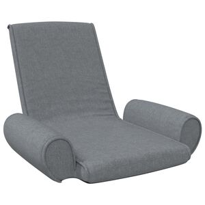 vidaXL foldbar gulvstol stof lysegr&aring;