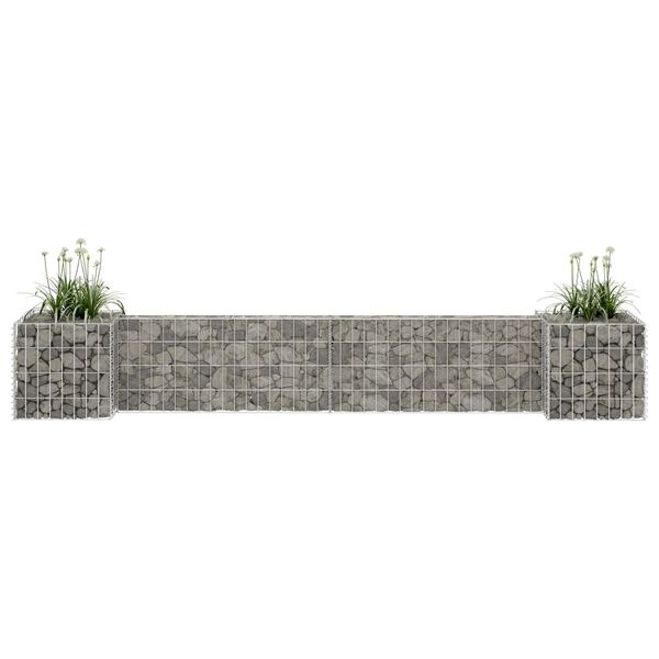 vidaXL H-formet gabion-plantekasse 260x40x40 cm stål