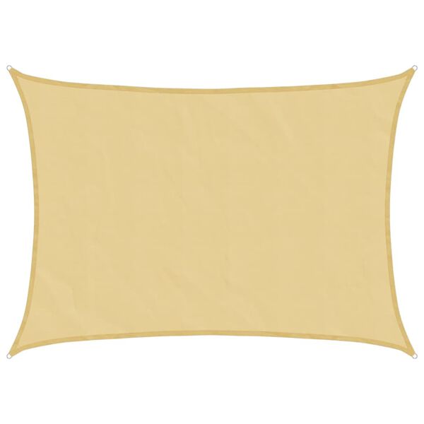 vidaXL solsejl 8x6 m 100 % polyesterstof sandfarvet