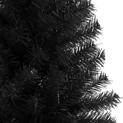 vidaXL kunstigt juletræ med juletræsfod 240 cm PVC sort