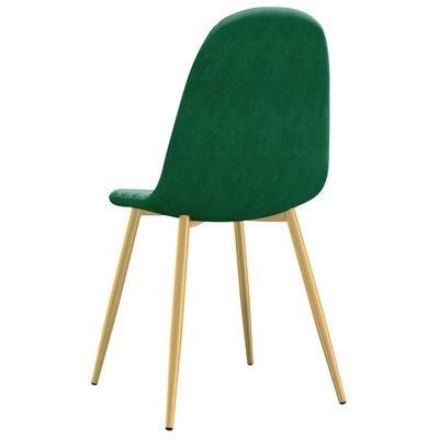 vidaXL spisebordsstole 4 stk. velour mørkegrøn