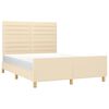 vidaXL sengeramme uden madras 140x200 cm stof cremefarvet