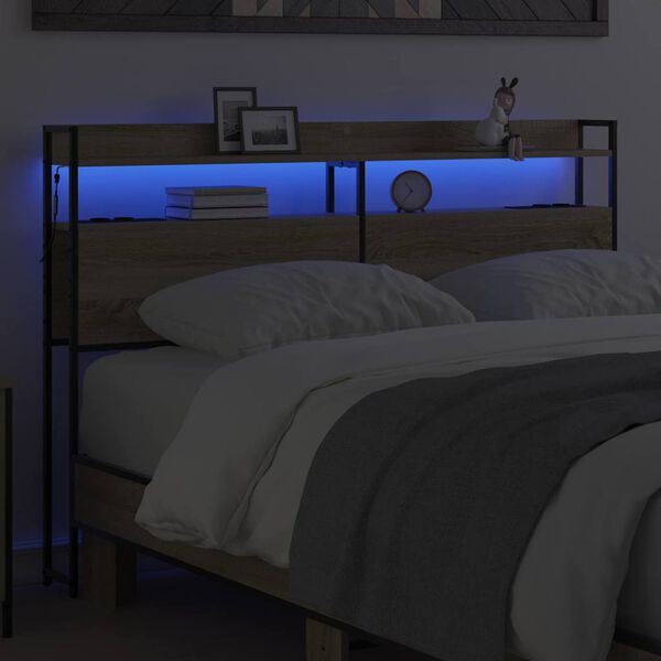 vidaXL Opbevaringshovedgavl med hylde Sonoma-eg 160 cm Konstrueret tr&aelig;