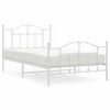 vidaXL sengeramme med sengegavl og fodg&aelig;rde 100x200 cm metal hvid
