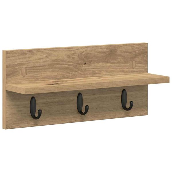 vidaXL V&aelig;gmonteret Jakkeholder Artisan Egetr&aelig; 40 x 10,5 x 18 cm
