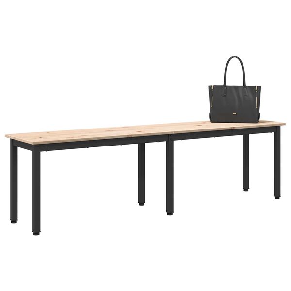 vidaXL b&aelig;nk Naturfarvet 160 x 35 x 45 cm Massiv fyrretr&aelig;