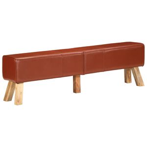 vidaXL gymnastikbuk 160 cm &aelig;gte skind brun