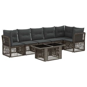 vidaXL Havesofa S&aelig;t 7 stk. Gr&aring; polyrattan