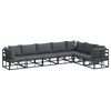 vidaXL Havesofa S&aelig;t 7 stk. Sort Aluminium