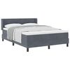 vidaXL Box spring seng med hovedg&aelig;rde M&oslash;rkegr&aring; 200 x 160 cm Fl&oslash;jl