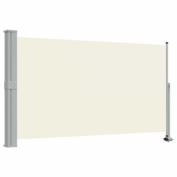 vidaXL sammenrullelig sidemarkise til terrassen 140 x 300 cm creme