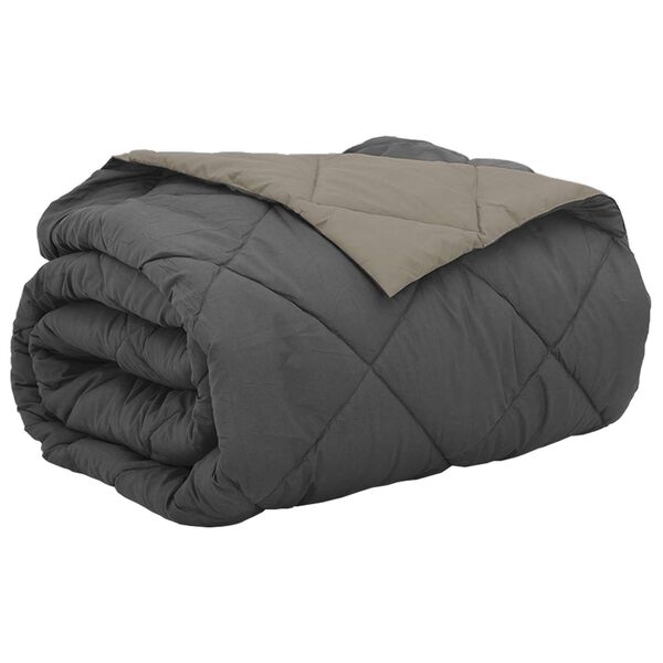 vidaXL Sommer dyne Lys gr&aring; og antracit 240 x 260 cm Mikrofiber