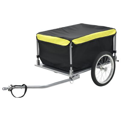 vidaXL cykelanhænger sort og gul 65 kg