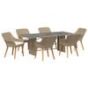 vidaXL Have Spisebordss&aelig;t 7 stk. Beige polyrattan