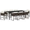 vidaXL Have Spisebordss&aelig;t 9 stk. Brun polyrattan