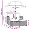 vidaXL 2-personers havesofa med parasol og skamler polyrattan sort