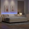 vidaXL Box spring seng med madras med LED Creme 200 x 200 cm Stof
