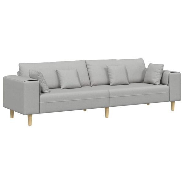 vidaXL Sofa med pude Skygrå 250 x 77 x 76 cm Stof