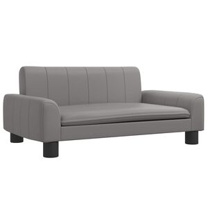 vidaXL sofa til b&oslash;rn 70x45x30 cm kunstl&aelig;der gr&aring;