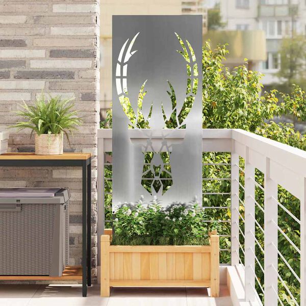 vidaXL Have privatliv skærm Sølv 50 x 140 cm Galvaniseret stål