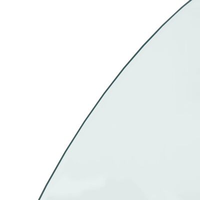 vidaXL glasplade til pejs 1200x600 mm halvrund