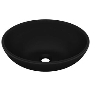 vidaXL luksuri&oslash;s h&aring;ndvask 40x33 cm keramisk oval mat sort