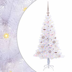 vidaXL Kunstigt juletr&aelig; med 150 LED'er Hvid 120 cm PVC og St&aring;l
