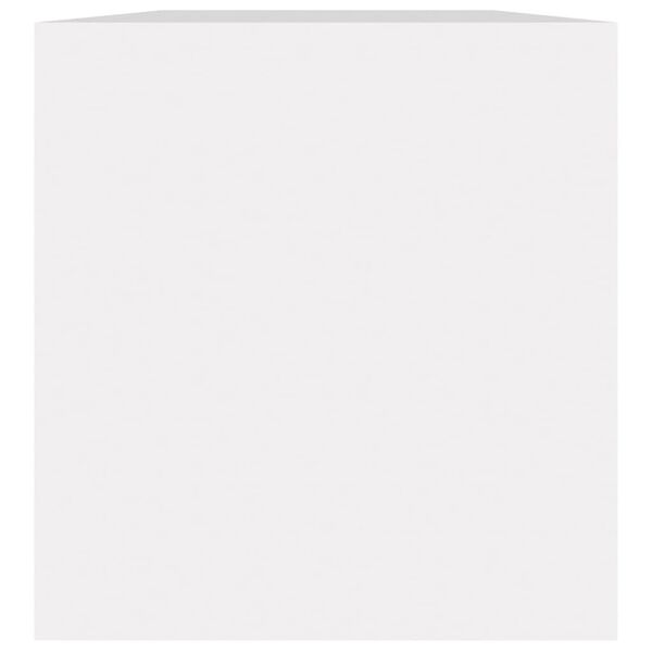 vidaXL opbevaringsreol til lp'er 71x34x36 cm konstrueret tr&aelig; hvid