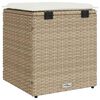 vidaXL havestole med hynder 2 stk. 40x40x43 cm polyrattan beige