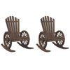 vidaXL Adirondack-gyngestole 2 stk. massivt grantr&aelig;