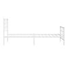 vidaXL sengeramme med sengegavl og fodg&aelig;rde 90x200 cm metal hvid