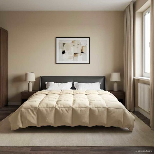 vidaXL Sommer dyne Quilting Creme 220 x 240 cm Mikrofiber