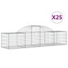vidaXL buede gabionkurve 25 stk. 200x50x40/60 cm galvaniseret jern