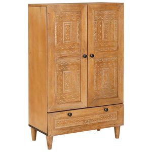 vidaXL Highboard med skuffe Lysebrun 60 x 33 x 100 cm Massivt mangotræ