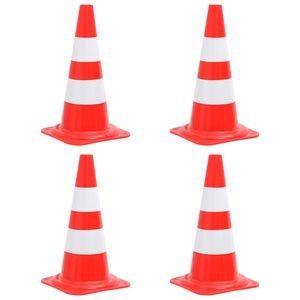 vidaXL reflekterende trafikkegle 4 stk. 50 cm rød og hvid