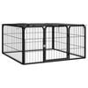 vidaXL hundeg&aring;rd 100x50 cm 4 paneler pulverlakeret st&aring;l sort