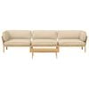 vidaXL Sofa S&aelig;t med pude Ensfarvet 4 pcs Beige Massivt Akacietr&aelig;