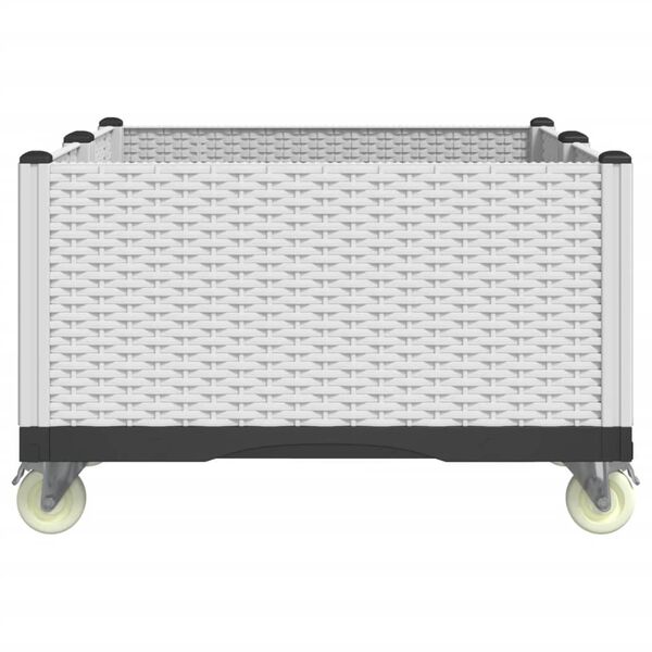 vidaXL plantekasse med hjul 100x80x54 cm PP hvid