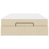 vidaXL Sengeramme med madras med madras 2 pcs Creme Stof