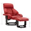 vidaXL l&aelig;nestol med fodskammel kunstl&aelig;der r&oslash;d