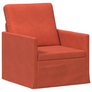 vidaXL Enkelsofa R&oslash;d orange 70 x 81 x 82 cm Velourstof