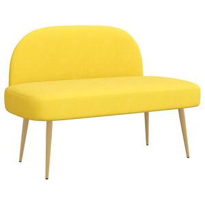 vidaXL Polstret b&aelig;nk med ryg Lysegul 110 x 60 x 76 cm Velourstof