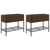 vidaXL plantekasser 2 stk. med hylde 90x40x75 cm polyrattan brun