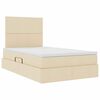 vidaXL Opbevaringsseng med madras Creme 120 x 200 cm Faux læder
